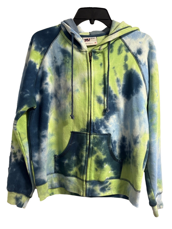 MV Sport Tops - 🎉🎉 Host Pick 🎉🎉 MV Sport Lime Green & Navy Tie-Dye Zip Hoodie Size Medium
